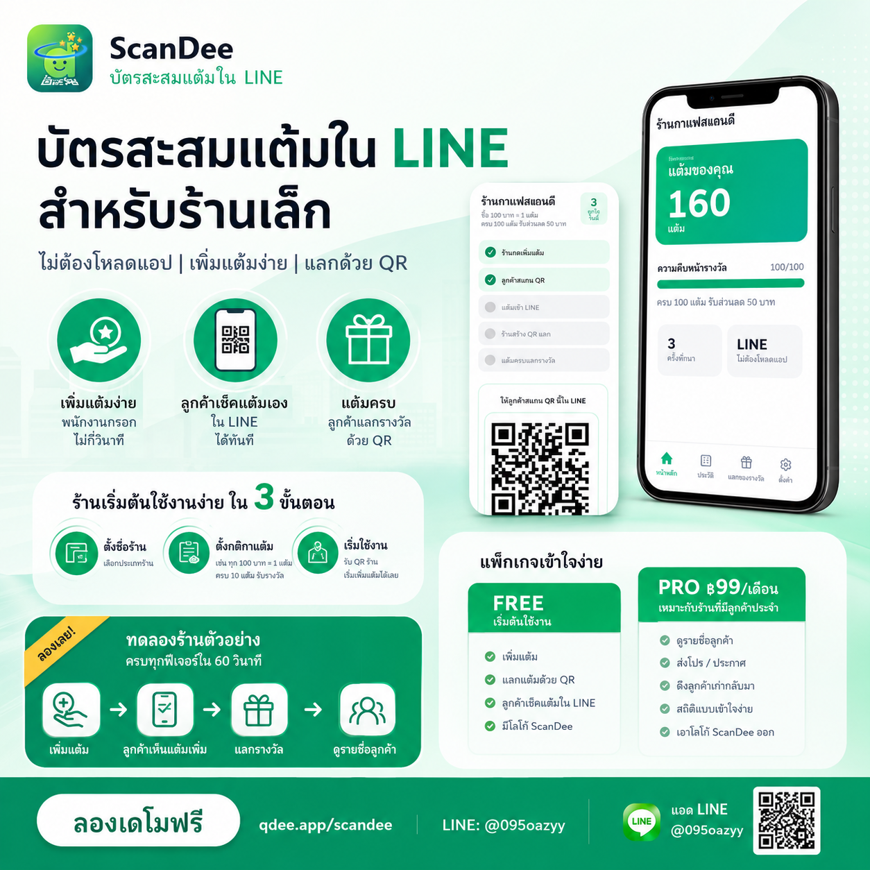 ScanDee LINE loyalty banner for small shops
