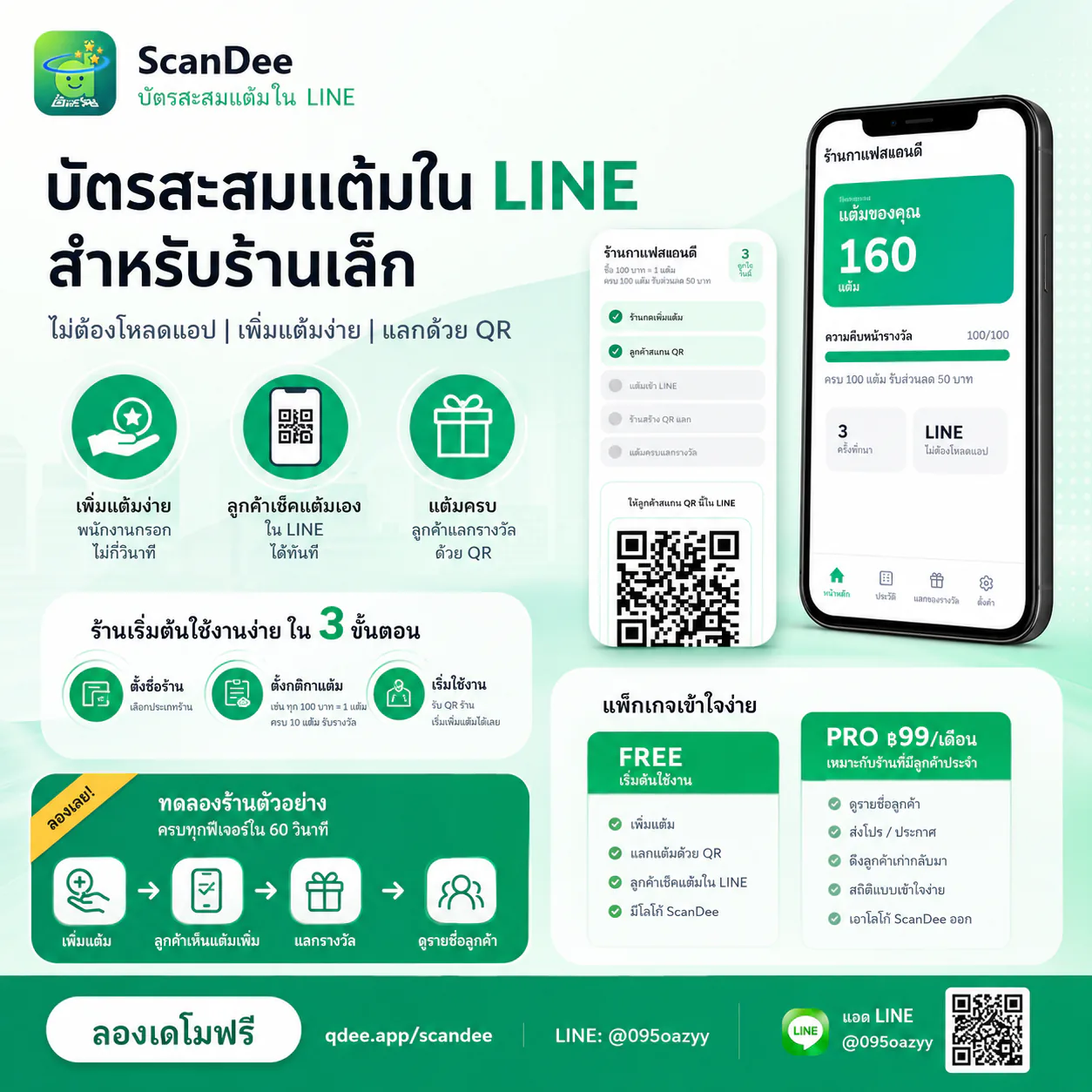 ScanDee LINE loyalty banner for small shops